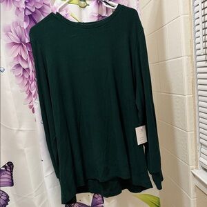 LC Lauren Conrad Forest Green Long Sleeve Top